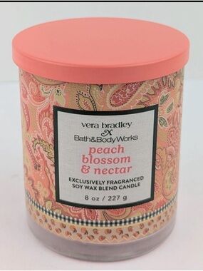 Vera Bradley Peach Blossom & Nectar Candle - Coral Pink